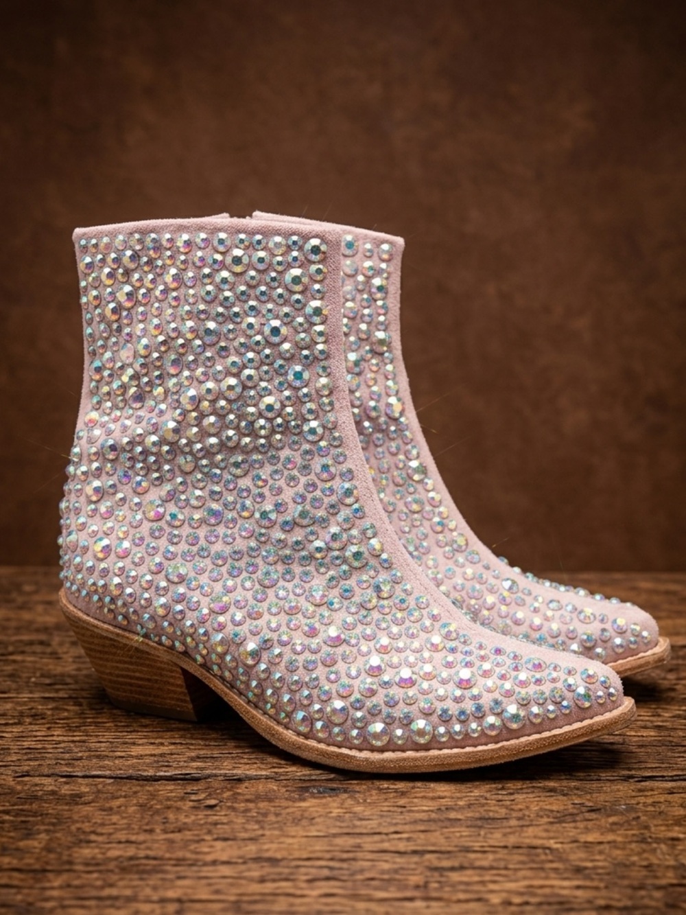 Jeffrey Campbell Pink Crystal-Studded Ankle Boots
